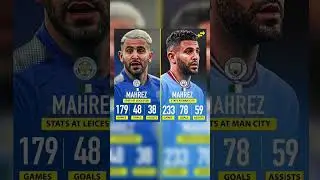 Mahrez stats at Leceister and Man City 🔥 #shorts #football