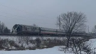 Amtrak Bluewater P365 with a P42 trailing rear/CN E276 @ Potterville, MI (12/31/25)