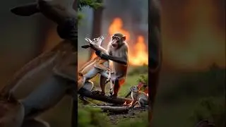 The Silent Monkey Who Became a Hero 🐒🔥 | Emotional Jungle Story..#emotionalshorts .#silentheroes 😭🐒