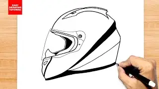 How to draw Motorbike Helmet