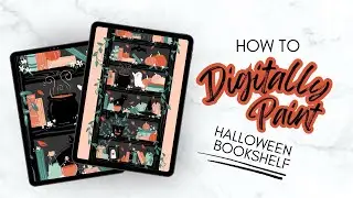 How to Paint a Halloween Bookshelf | Limited Palette Procreate Tutorial