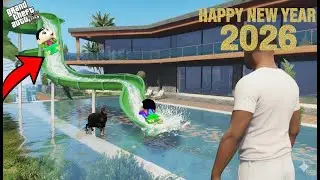 Franklin And Shinchan Enjoying Biggest Waterslide || Gta 5 // Happy New Yaar 2026