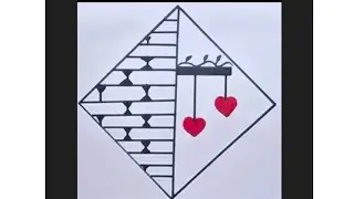 Beautiful 😍 Creative Half Wall and Heart Drawing | Easy & Beautiful Art Idea