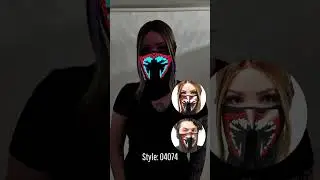 Light Up Sound Activated Red and White Monster Teeth Mask