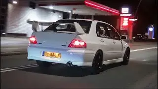 All car meet at night: R34 Skyline, RS3, Evo VII, BMW M5, Civic Type R, Abarth 500