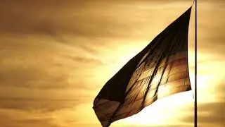 american flag sunset slowmo