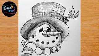 Snowman Face drawing || How to draw snowman face step by step