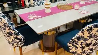 Artificial Marble top dining table set