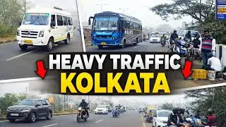 Heavy Traffic Drive in Kolkata | NH Highway & City Road Traffic View | India Road Drive