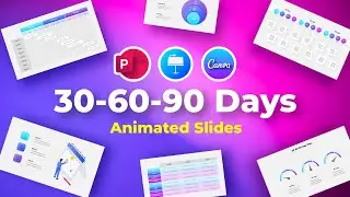 30-60-90 Day Plan Animated Presentation Template for PowerPoint, Keynote & Canva