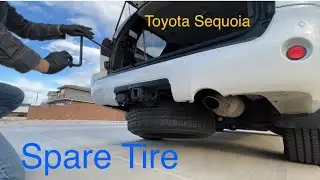 Замена запасного колеса Toyota Sequoia и замена спущенного колеса