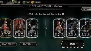 🍃 Elder Wind Tower FATAL 184 Fights + Rewards ☠️ Mortal Kombat Mobile Gameplay