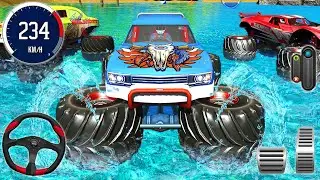 Monster Truck Water Surfer Racing 3D - GT Sports Car Stunt Mega Ramp : Android Gameplay
