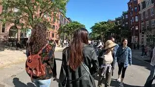 Boston 4K Walking Tour - Back Bay Open Streets - Living Vlog Neighborhood Streets NEWBURY