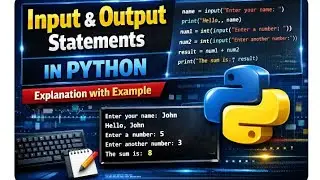 Input & Output Statements In Python | Explanation With Example(@EnhanceCodeLearning