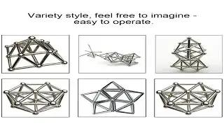 Magnet Rods and Metal Balls Magnet Building Blocks Magnetic Construction Toy Set