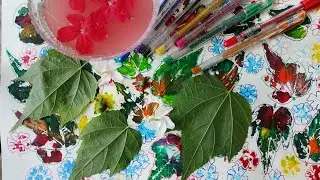 Leaf design🍃🍁🌺#easypainting 