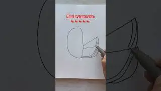 Red Watermelon 🍉🌈 Art #shorts #kids #ytshorts #trendingshorts #viralshorts #easydrawingforkids