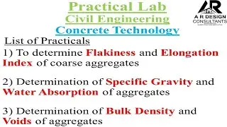 Concrete Technology Practicals | Flakiness & Elongation Index, Specific Gravity, Bulk Density Tests
