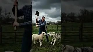 Farmer's Fury: Saving a Lamb from a Wolf's Jaws