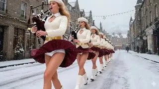 The Purest Winter Sound of Scotland &mdash; Epic Bagpipe March | 4K Drone Over Castles