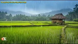 Peaceful Rain Over the Green Rice Fields #nature #relaxing #rain