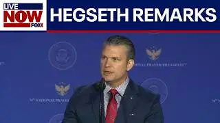 Pete Hegseth speaks at the National Prayer Breakfast