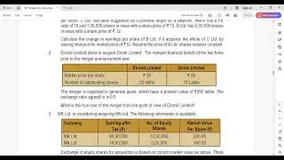 True cost of mergers - TYK 2 & TYK 3 AFM Mergers - Valuation CRVI #csprofessional#revision #revision