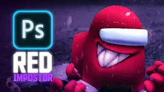 Remaking Red Imposter in Photoshop | FNF: VS. Impostor | Speed Edit
