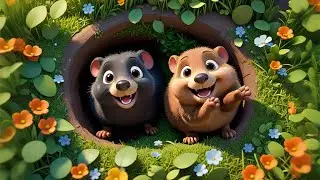 Two Squeaky Moles Dig and Giggle | Underground Animal Song for Kids | Nursery Rhymes and Baby Songs