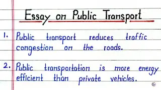 Essay on public transport | Essay on transport in english | Public transport essay