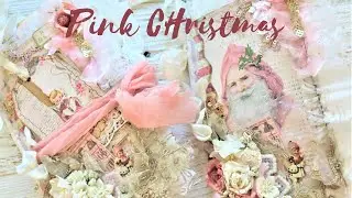 Shabby Pink Boho Christmas Junk Journal Flip Through - My Porch Prints.