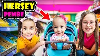 ASEL MİRA MARKETTEKİ PEMBE OLAN HERŞEYİ ALDI !! BAHAR BANU ALYA !!
