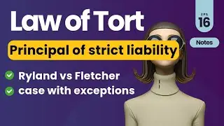 principal of strict liability: ryland vs Fletcher case with exceptions #liability #lawoftorts#tort