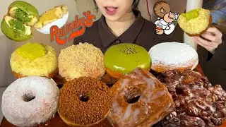 SUB) 랜디스 도넛 먹방.🍩 (코코넛도넛/글레이즈크론디/애플프리터/연유버터크림/레몬필링/커피크럼/애월녹차필링/디저트먹방) Randy‘s donuts Dessert Mukbang