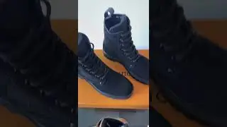 LOUIS VUITTON#LOUIS VUITTON AUTUMN AND WINTER CHECKER SERIES THICK-SOLED BOOTS MARTIN BOOTS