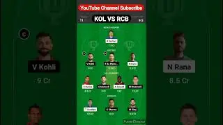 KOL 🆚 RCB Dream11  SL to GL Team Prediction Plying11