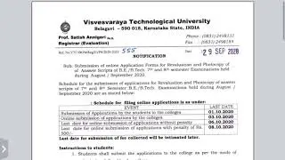 VTU B.E/B.TECH 7TH/8TH SEMESTER IMPORTANT NOTIFICATION TODAY:30/09/2020