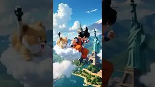 Goku's Global Adventure on the Flying Nimbus!