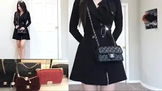 CHANEL 20B прямоугольная мини-сумка из черной овчины SHW распаковка