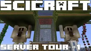 SciCraft Minecraft Server Tour #1 - BIGGEST FARMS I HAVE EVER SEEN!
