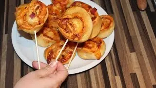 Pizzaschnecken - Pizzalollies super schnell und einfach