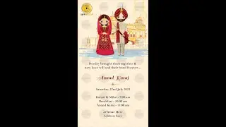 RSW Animated Sikh Punjabi Wedding Invitation Card Video - To order whatsapp +918879794909