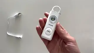 POLICE Personal Safety Alarm Keychain for Women & Men With LED Flashlight Rechargeable - White