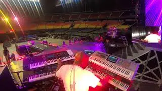 Javad Mrklynik Day plays She Bangs rehearsal with Ricky Martin band