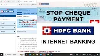 How to stop cheque payment online through HDFC Netbanking