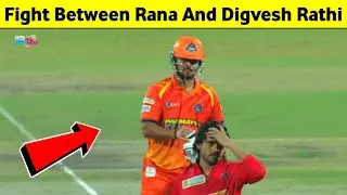 Huge Fight Between Nitish Rana And Digvesh Rathi in yesterday match of dpl 2025