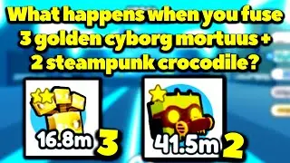 What happens when you fuse 3 golden cyborg mortuus and 2 steampunk crocodile? (Pet Simulator X)