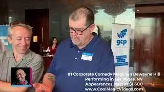 Comedy magician for corporate events for hire , Dewayne Hill, performs in Las Vegas