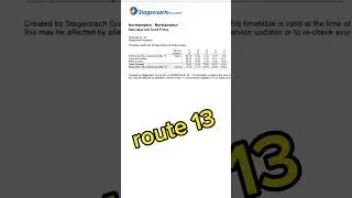 West Hunsbury bus route 13 stagecoach northampton, tesco mereway, drapery, timetable route 13